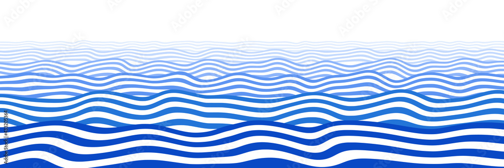 Fototapeta Abstract vector background, banner. Stylization of sea waves.