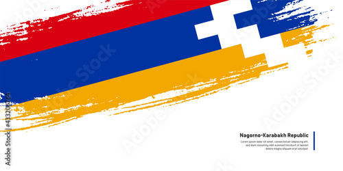 Creative hand drawing brush flag of Nagorno-Karabakh Republic country for special independence day