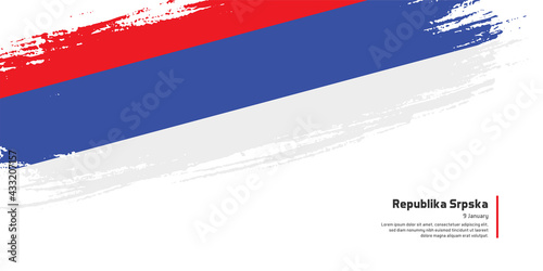 Creative hand drawing brush flag of Republika Srpska country for special republic day
