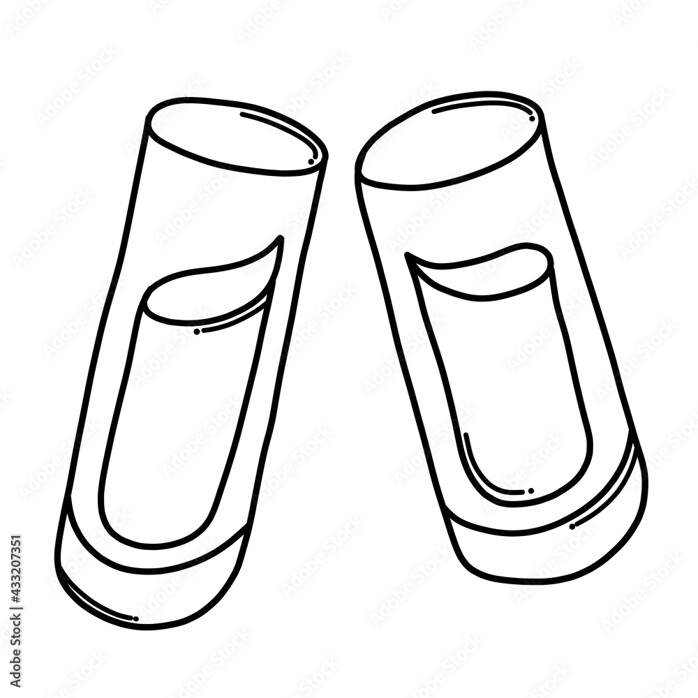 Water glasses Doodle vector icon. Drawing sketch illustration hand drawn cartoon line eps10 Water glasses Doodle vector icon. Drawing sketch illustration hand drawn cartoon line eps10