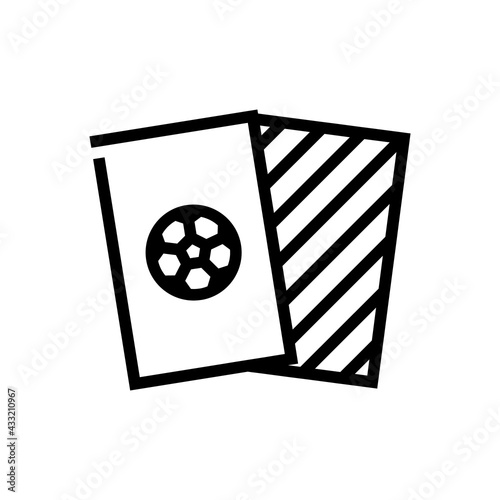 Football or Soccer Card Vector icon in Outline Style. The red and yellow cards are used by the referee to judge fouls. Vector illustration icons can be used for applications, websites, or part of logo