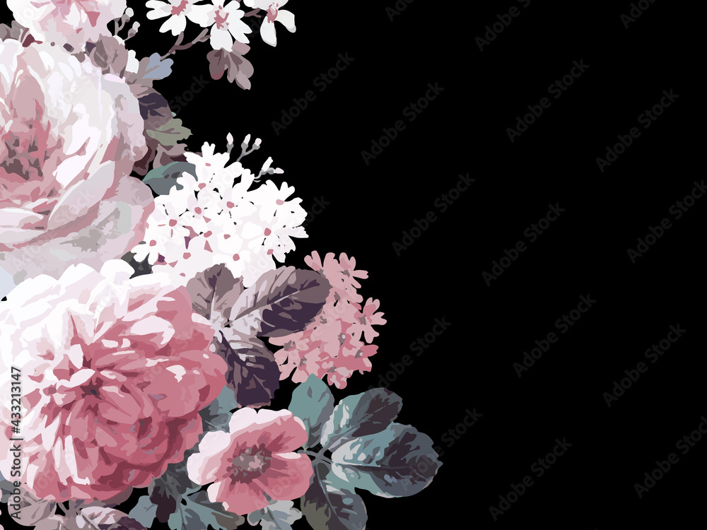 Beautiful elegant watercolor rose flower
