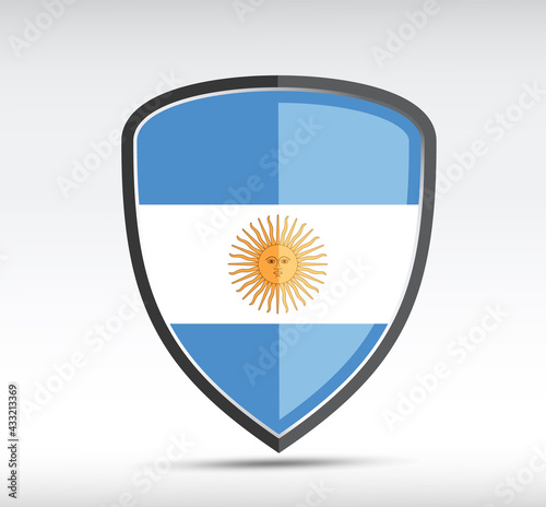 Shield icon with state flag of Argentina