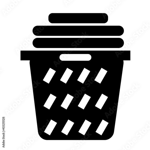 laundry basket icon on white background. clothes basket sign. laundry household symbol. flat style.
