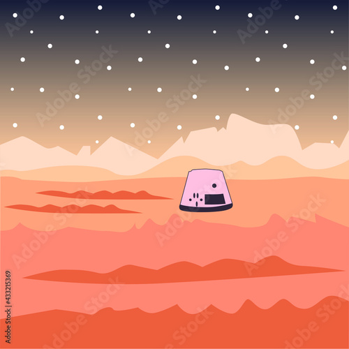 Dark red Mars planet space landscape
