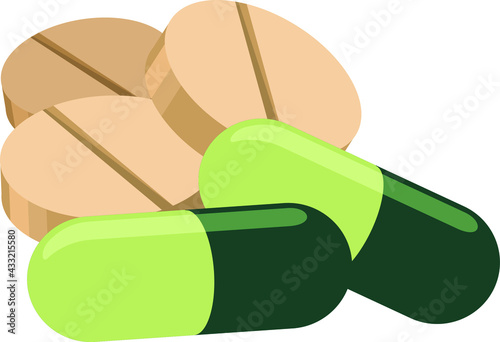 Isolated Medical tablet or tablet