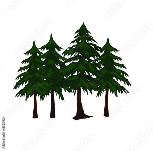 christmas tree set.Forest Tree clipart