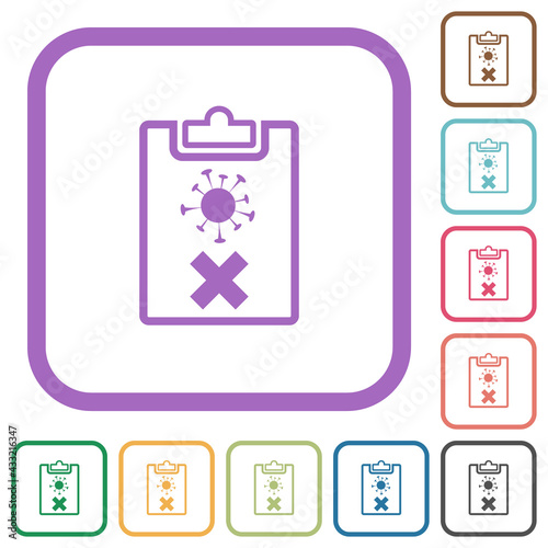 Covid test failed simple icons