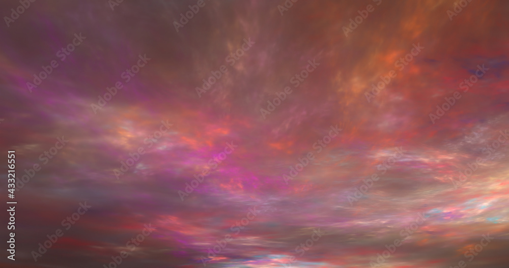 abstract dark red sky and dark clouds shining starry surface aerial texture fog on sky orange.