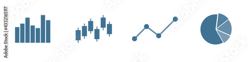 Charts icons. Business infographics icons. Vector illustration.