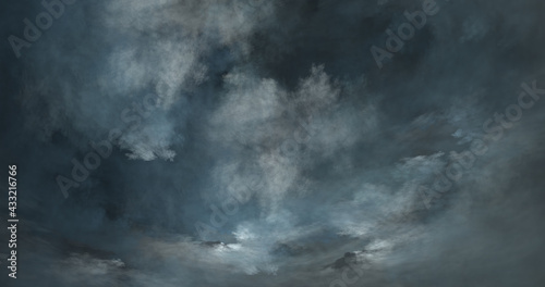 abstract light blue sky and dark clouds shining starry surface aerial texture fog on sky.