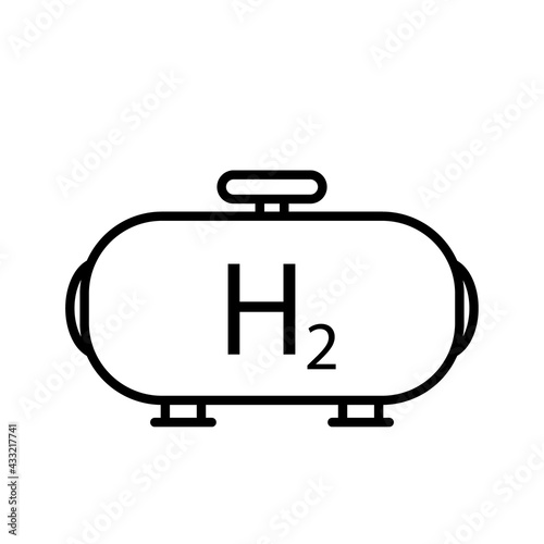 hydrogen gas tank line icon