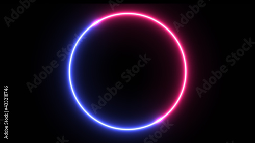 Neon glowing flow circle background