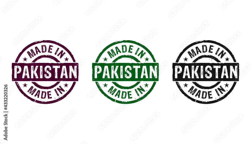 Made in Pakistan stamp and stamping