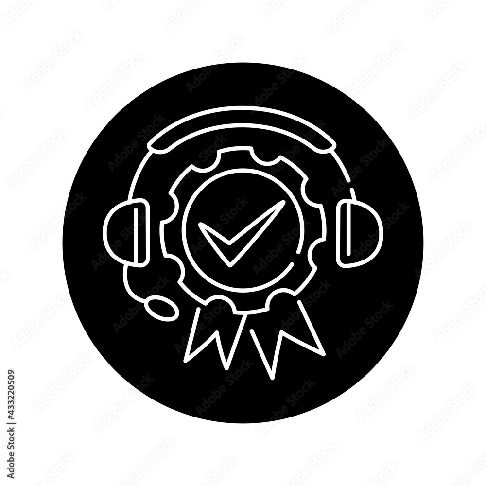 Quality service black glyph icon. Pictogram for web page, mobile app Quality service black glyph icon. Pictogram for web page, mobile app