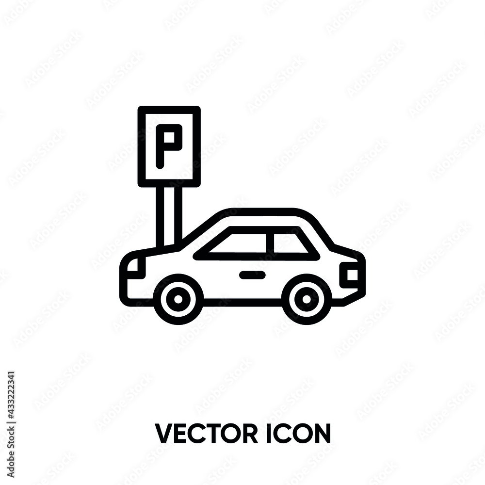 Car parking vector icon. Modern, simple flat vector illustration for website or mobile app.Parking symbol, logo illustration. Pixel perfect vector graphics	