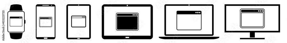 Display web, page, window, website, site, page, browser Icon Devices Set | Web Screen Device Online | Laptop Vector Illustration | Mobile Phone | PC Computer Smartphone Tablet Sign Isolated Display web, page, window, website, site, page, browser Icon Devices Set | Web Screen Device Online | Laptop Vector Illustration | Mobile Phone | PC Computer Smartphone Tablet Sign Isolated