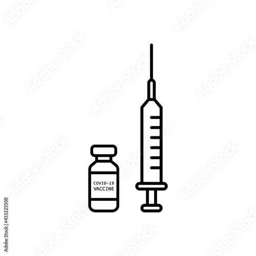 Syringe and vial vector icon