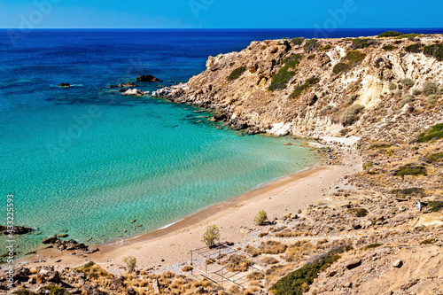 Ammoudi beach (also known as "Dragon's"), somewhere between Makrygialos and Goudouras villages, Sitia municipality, Lassithi, Southern Crete, Greece.