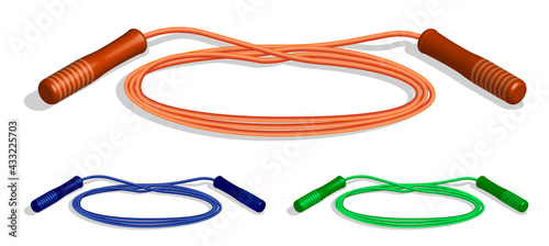 realistic sports jump rope for indoor and outdoor activities. Cardio endurance exercise. 3d vector