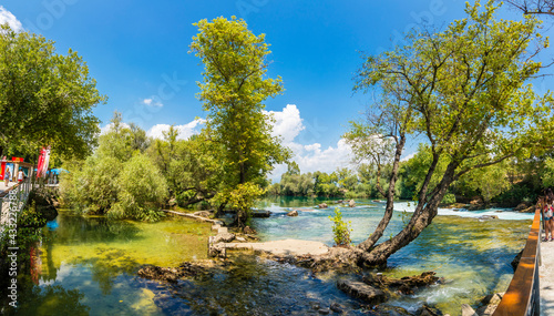 Manavgat Waterfall in Turkey. It is very popular tourist attraction.