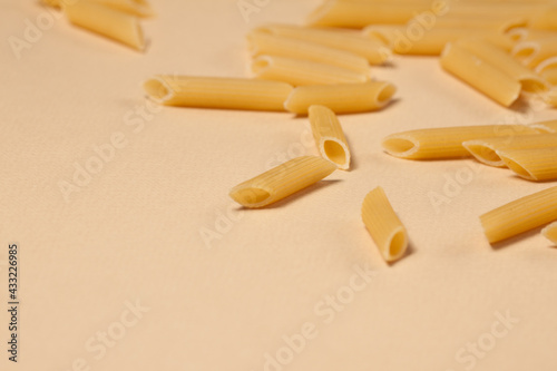 Penne pasta background. Pasta Penne texture background.