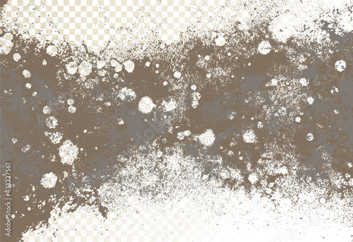Mold, mildew, decay, stains, splashes, explosion. On an isolated background. Trail of grunge blots and splashes. Vector pattern of natural origin.