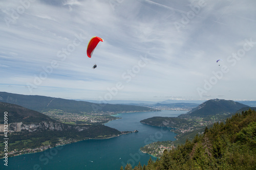 paraglider over the lake