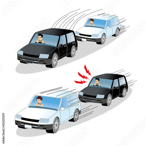 あおり運転の被害にあうドライバー