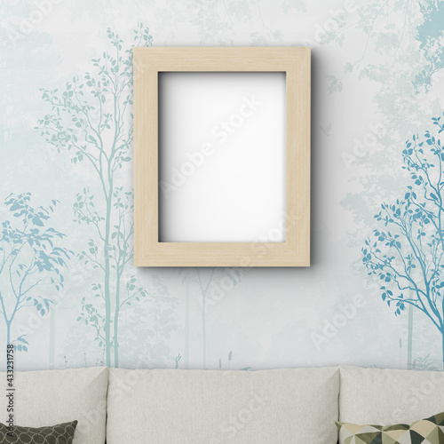picture frame mockup on wall interior design