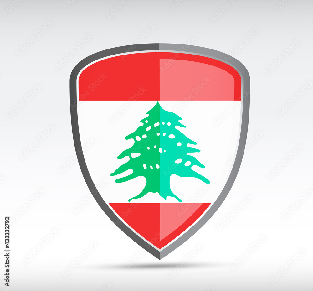 Shield icon with state flag of Lebanon Shield icon with state flag of Lebanon