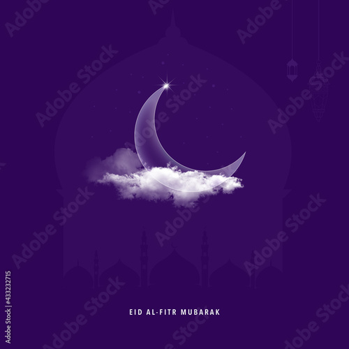 Bild auf Leinwand Eid Mubarak (Blessing for Eid): A creative Eid Poster for Eid celebration and gr