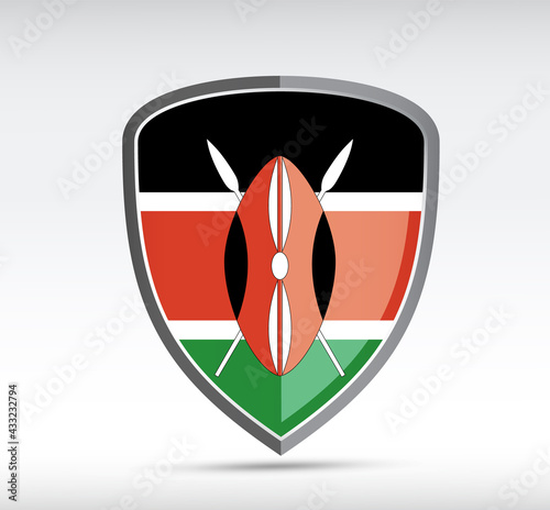 Shield icon with state flag of Kenya