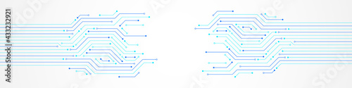 Abstract Technology Background, blue circuit board pattern, blank space