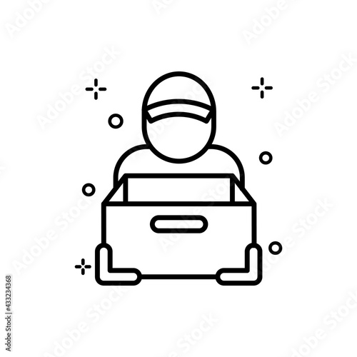Courier Service Vector Outline icon. EPS 10 file