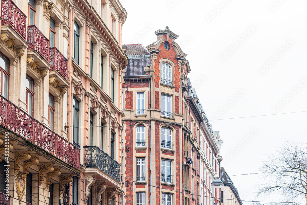 Antique building view in Old Town Lille, France
