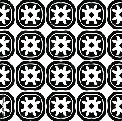 Geometric vector pattern with Black and white colors. Seamless abstract ornament for wallpapers and backgrounds.