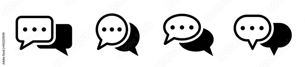 Set of chat icons. Speech bubble, balloon. Vector illustration. Set of chat icons. Speech bubble, balloon. Vector illustration.