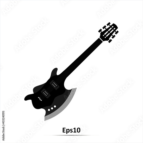 Guitar ax icon isolated on white. Vector illustration.EPS10