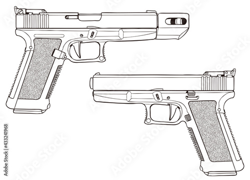 銃,GUN,イラスト,オーストリア,2点