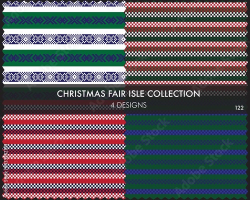 Christmas Fair Isle Seamless Pattern Collection
