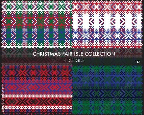 Christmas Fair Isle Seamless Pattern Collection