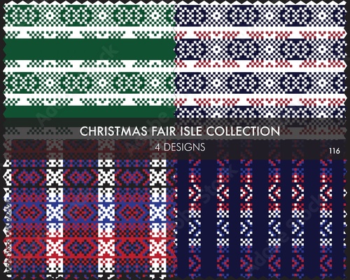 Christmas Fair Isle Seamless Pattern Collection