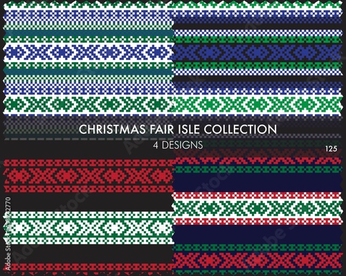 Christmas Fair Isle Seamless Pattern Collection
