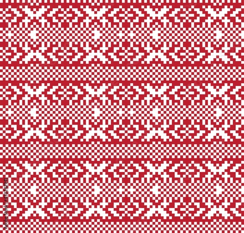 Christmas Fair Isle Seamless Pattern Background