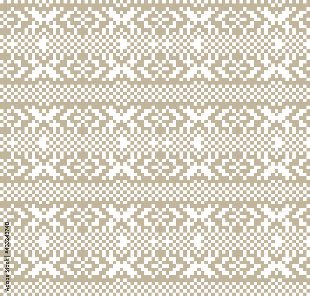 Brown Christmas Fair Isle Seamless Pattern Background Brown Christmas Fair Isle Seamless Pattern Background