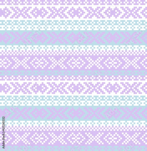 Pastel Christmas Fair Isle Seamless Pattern Background