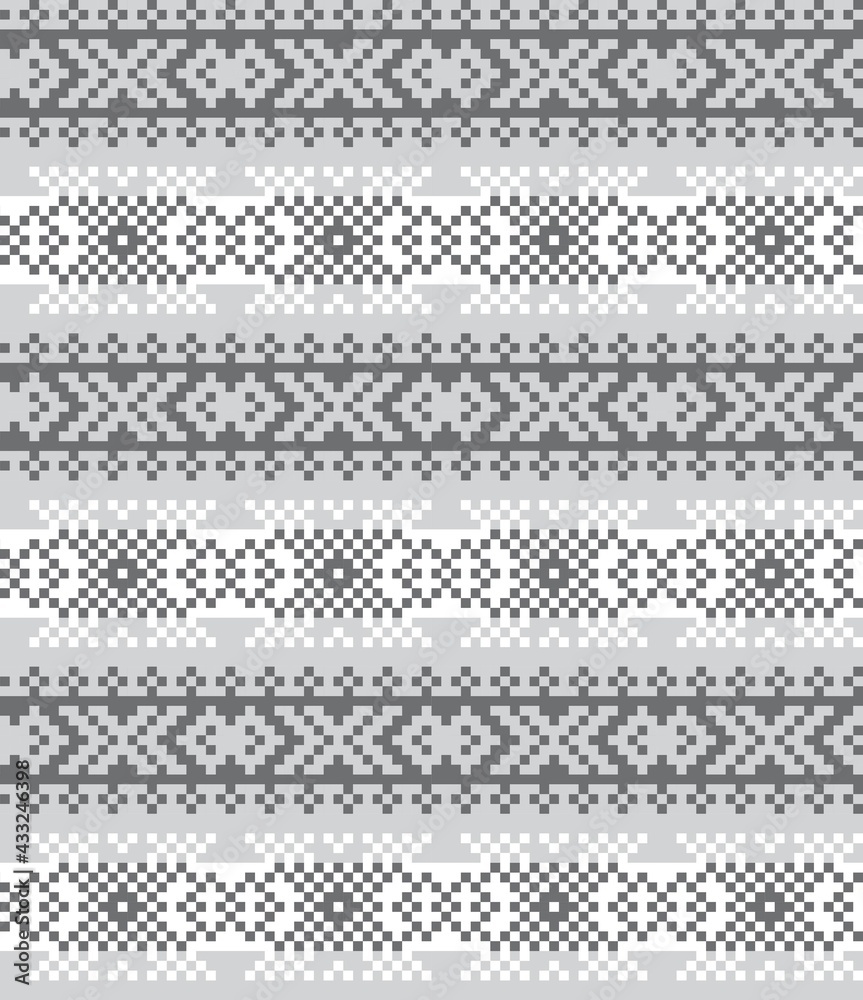 Black and White Christmas Fair Isle Seamless Pattern Background Black and White Christmas Fair Isle Seamless Pattern Background