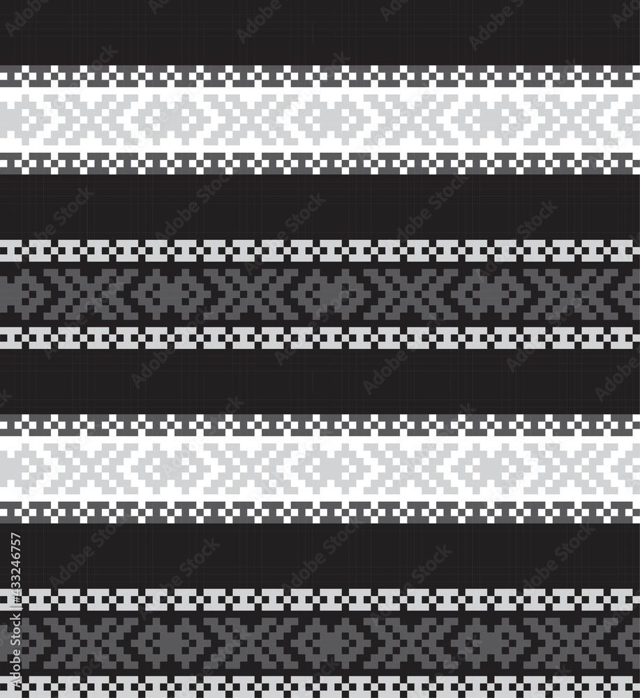 Black and White Christmas Fair Isle Seamless Pattern Background Black and White Christmas Fair Isle Seamless Pattern Background