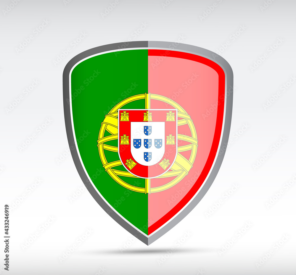 Shield icon with state flag of Portugal